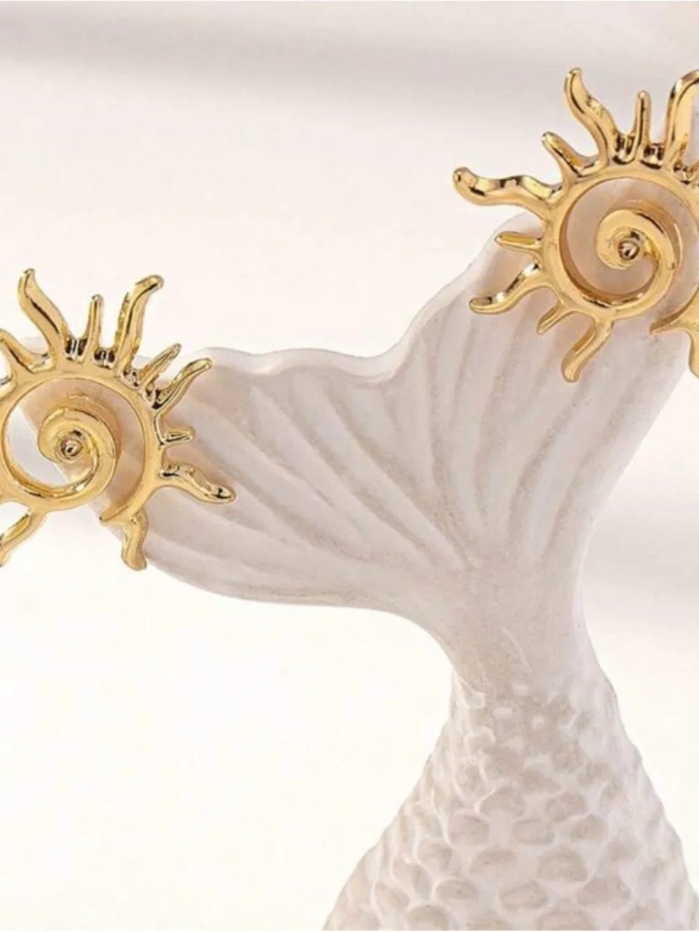 Gold Sunburst Spiral Earrings